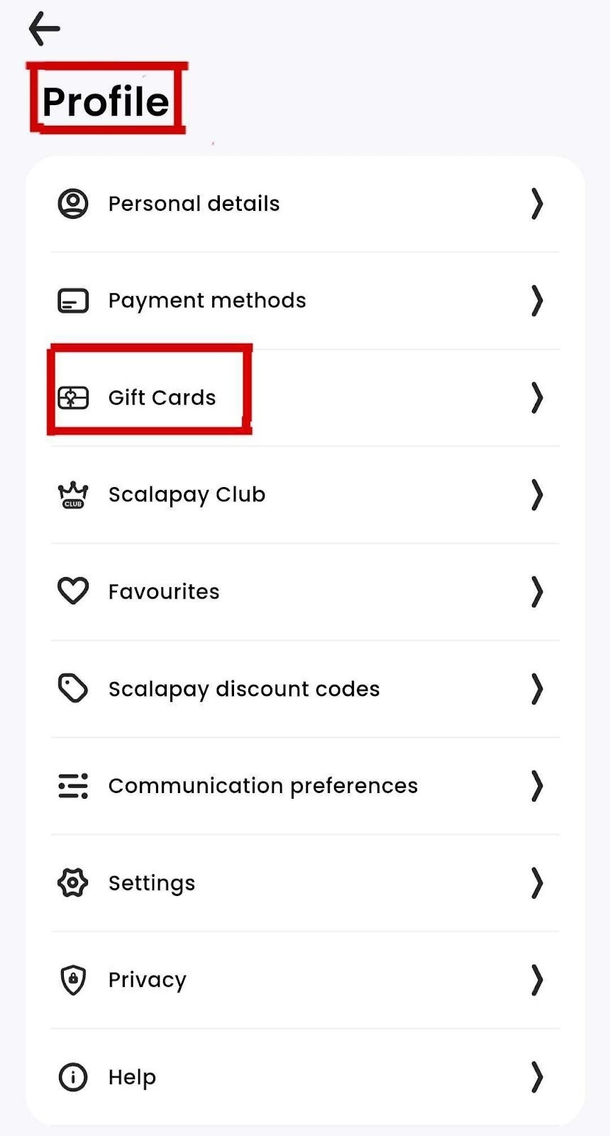 📱 Dove trovo le Gift Card nell’app Scalapay? - image 1